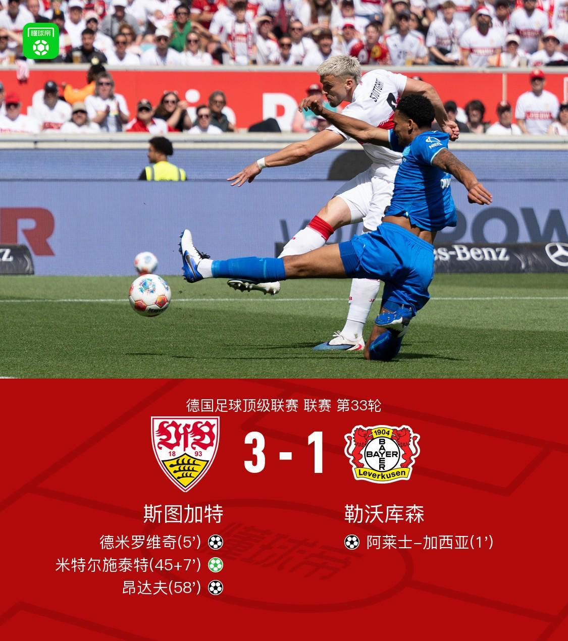 华体会官方入口-斯图加特3-1逆转药厂升至联赛第四，德米罗维奇、昂达夫破门